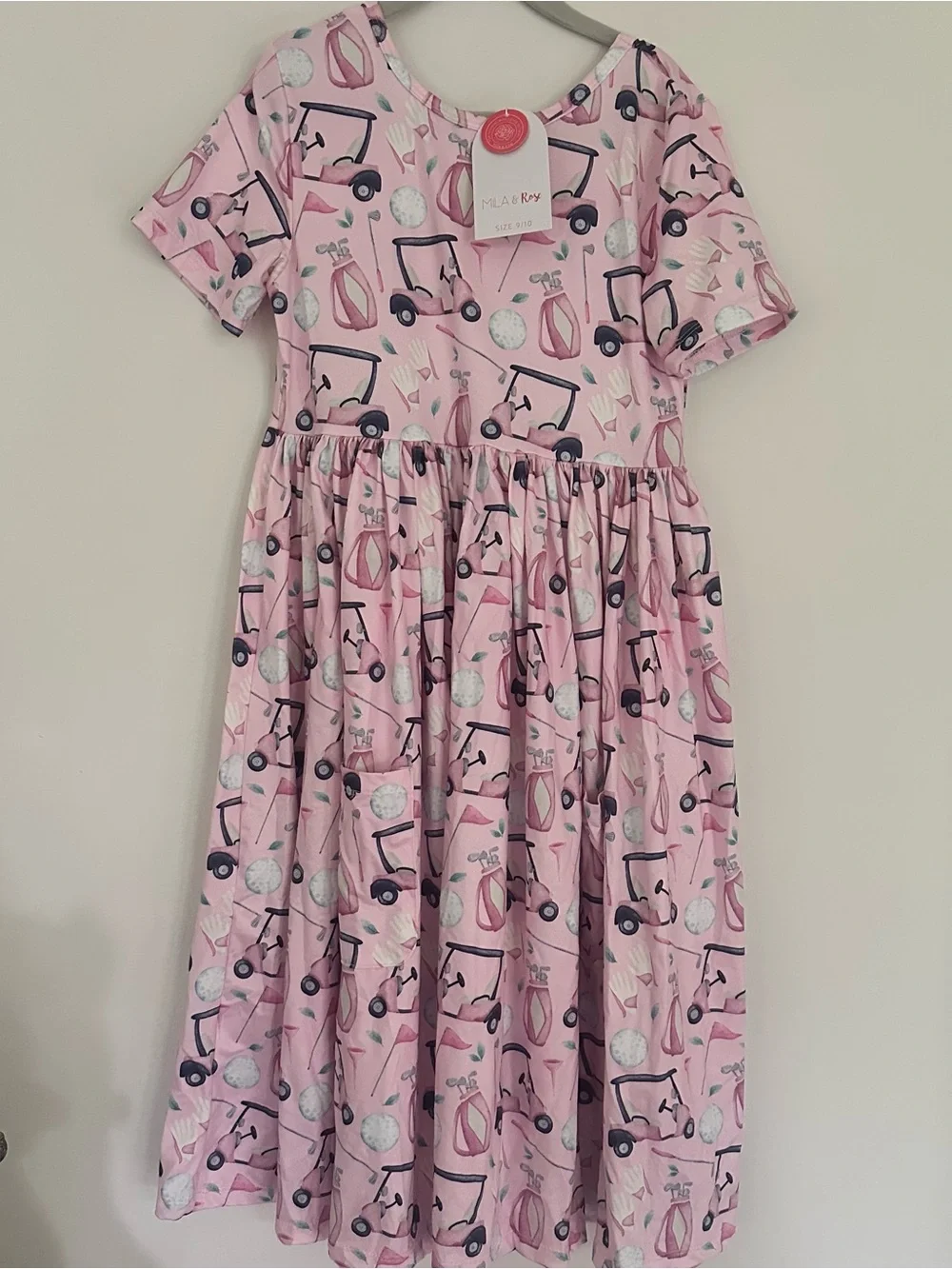 NWT Mila and Rose TEE TIME S/S POCKET TWIRL DRESS Golf Cart 9 - 10